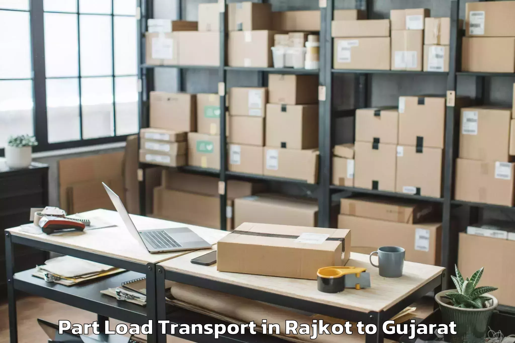 Reliable Rajkot to Garbada Part Load Transport